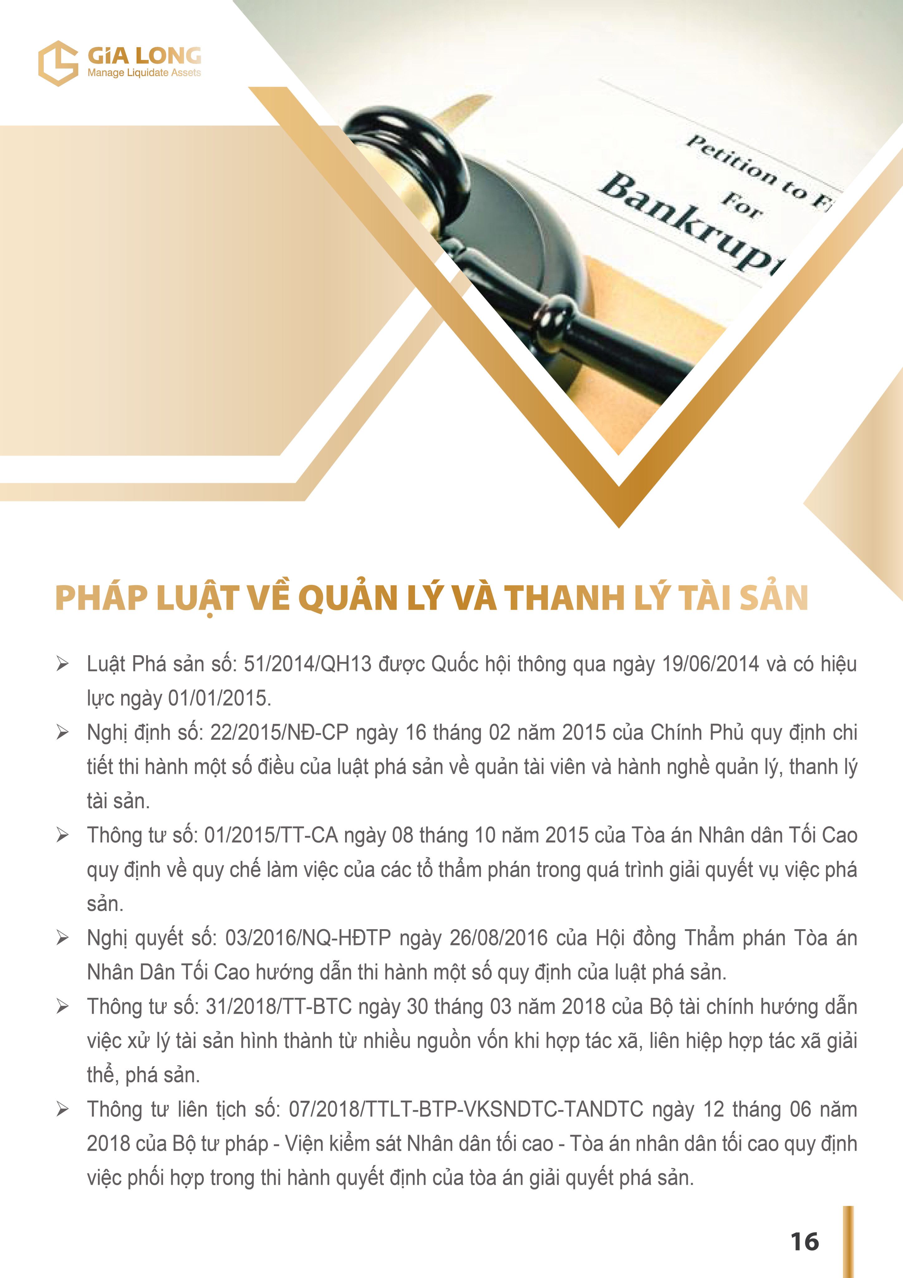 Pháp luật về Quản lý và Thanh lý tài sản